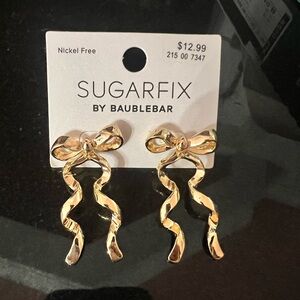 BaubleBar Gold Bow Stud Earrings Elegant Jewelry